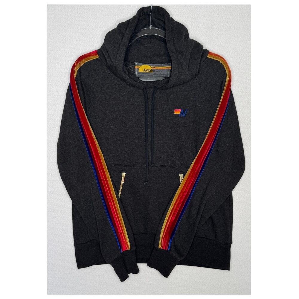 2010s Aviator Nation Rainbow Stripe Hoodie Jogger Set S/L USA - Picture 13 of 16